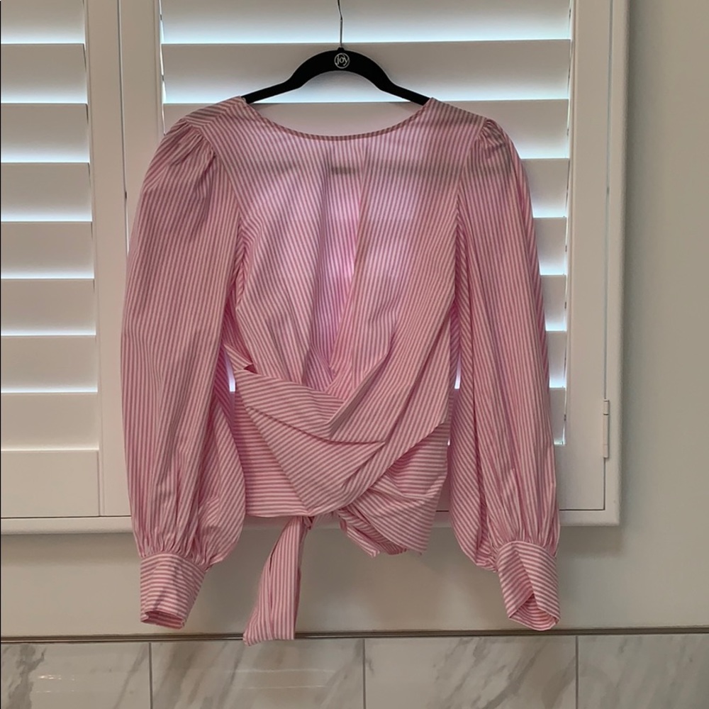 Wayf puff sleeved blouse w/ open back - never worn